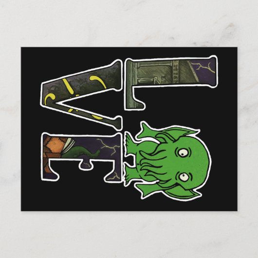 Cthulhu LOVE briefkaart (Voorkant)