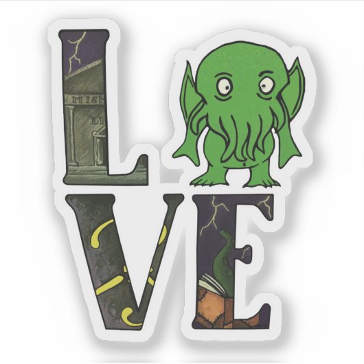 Cthulhu LOVE Sticker (Voorkant)