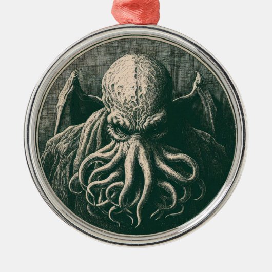Cthulhu Lovecraft Horror Metalen Ornament (Voorkant)