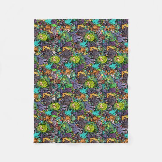 Cthulhu Lovecraft Mythos Chibi Bestiary Fleece Deken (Voorkant)