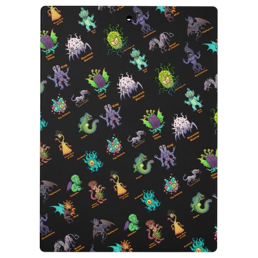Cthulhu Lovecraft Mythos Chibi Bestiary Klembord (Achterkant)