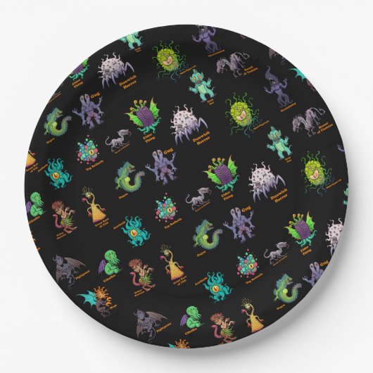 Cthulhu Lovecraft Mythos Chibi Bestiary Papieren Bordje (Voorkant)