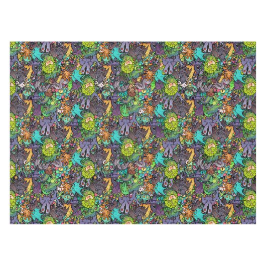 Cthulhu Lovecraft Mythos Chibi Bestiary Tafelkleed (Voorkant (Horizontaal))