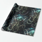 Cthulhu Lovecraft Octopus Enge Horror Cadeaupapier (Uitgerold)
