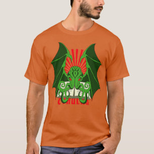 Cthulhu met een boek Lovecraft illustratie T-shirt