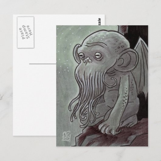 Cthulhu Monkey-Briefkaarten Briefkaart (Voorkant / Achterkant)