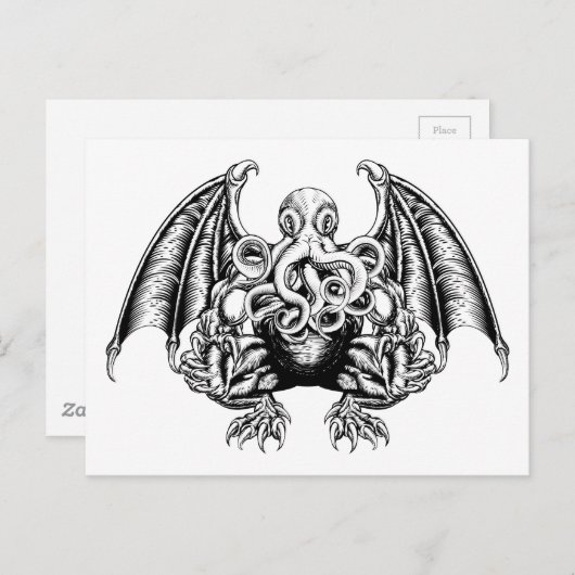 Cthulhu Monster Briefkaart (Voorkant / Achterkant)
