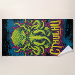 Cthulhu Neon Horror Art – Lovecraft Inspired  Strandlaken