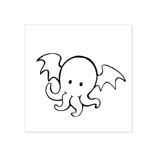 Cthulhu octopus rubberstempel (Afrduk)