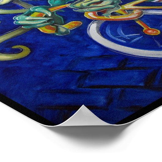 Cthulhu op een fiets poster (Hoek)