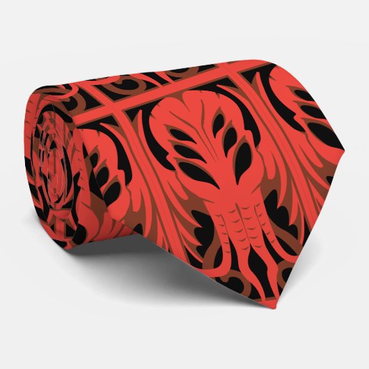 Cthulhu patroon stropdas (zwart) (Opgerold)