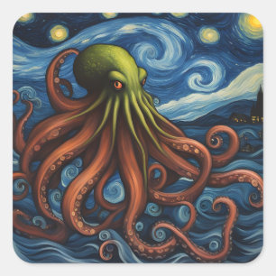 Cthulhu Post-Impressionisme Vierkante Sticker