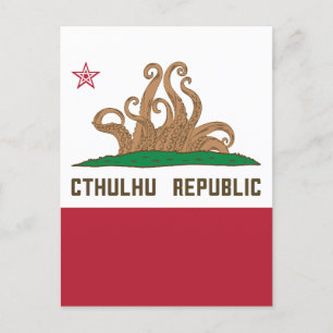 Cthulhu Republic California Flag Lovecraft Briefkaart