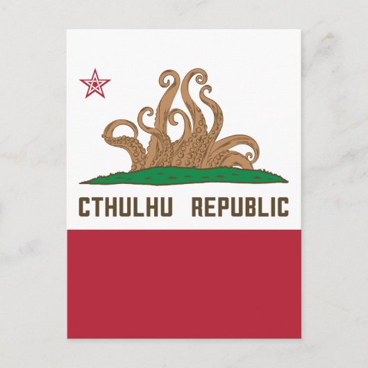 Cthulhu Republic California Flag Lovecraft Briefkaart (Voorkant)