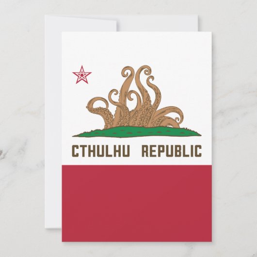 Cthulhu Republic California Flag Lovecraft Kaart (Voorkant)