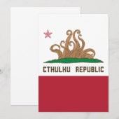 Cthulhu Republic California Flag Lovecraft Kaart (Voorkant / Achterkant)