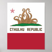 Cthulhu Republic California Flag Lovecraft Poster (Voorkant)
