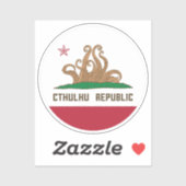 Cthulhu Republic California Flag Lovecraft Sticker (Vel)