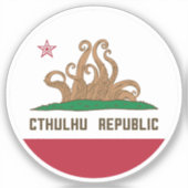 Cthulhu Republic California Flag Lovecraft Sticker (Voorkant)