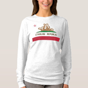 Cthulhu Republic California Flag Lovecraft T-shirt