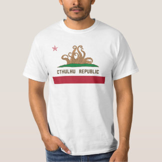 Cthulhu Republic California Flag Lovecraft T-shirt