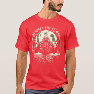 Cthulhu Respecteer de Ouderen Vintage Kosmische Ho T-shirt