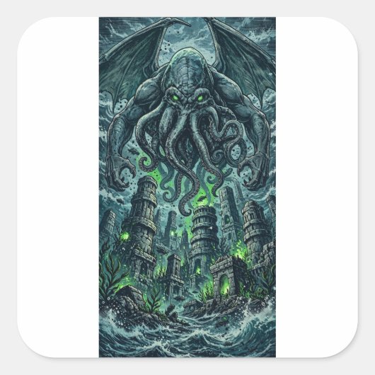 Cthulhu Rijzende Sticker (Voorkant)