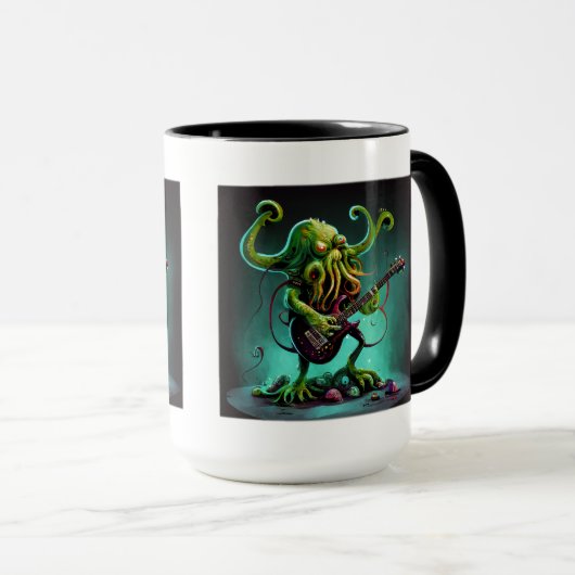 Cthulhu Rock 'n Roll Combo Mok, 15 oz Mok (Voorkant rechts)