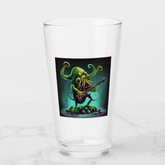 Cthulhu Rock'n Roll Glass Tumbler (Voorkant)