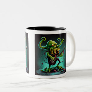 Cthulhu Rock'n Roll Two-Tone Mok, 11 oz Tweekleurige Koffiemok
