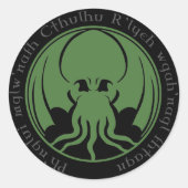 Cthulhu Ronde Sticker (Voorkant)