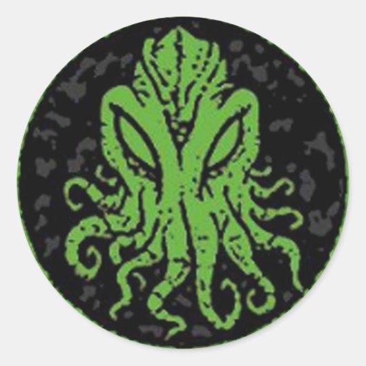 Cthulhu Ronde Sticker (Voorkant)