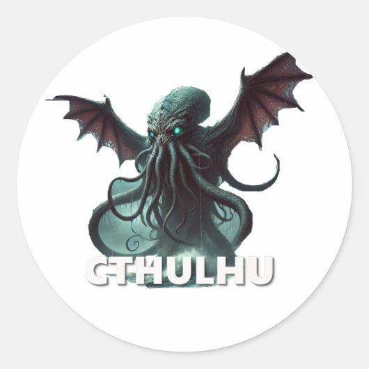 Cthulhu Ronde Sticker (Voorkant)