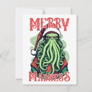 Cthulhu Santa's Merry Madness Gaze XMAS Kaart Notitiekaartje