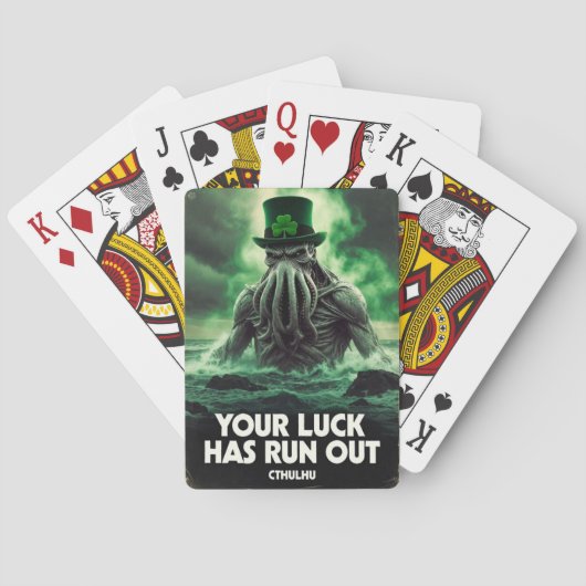 Cthulhu St Patricks Day Luck Run Out  Pokerkaarten (Achterkant)