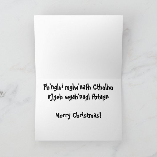 Cthulhu Steals Feestdagen Kaart (Binnen)
