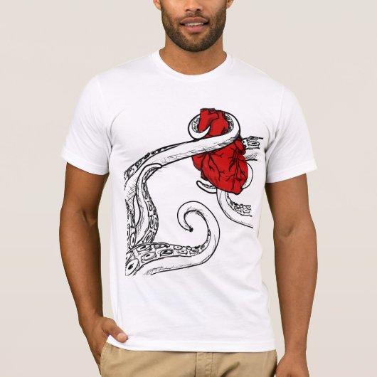 Cthulhu Stole My Heart T Shirt - Clear Tentacles (Voorkant)