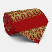 Cthulhu stripe stropdas (goud en rood) (Opgerold)