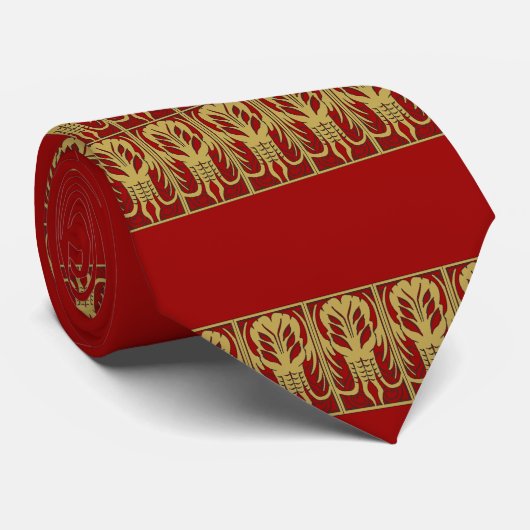 Cthulhu stripe stropdas (goud en rood) (Opgerold)