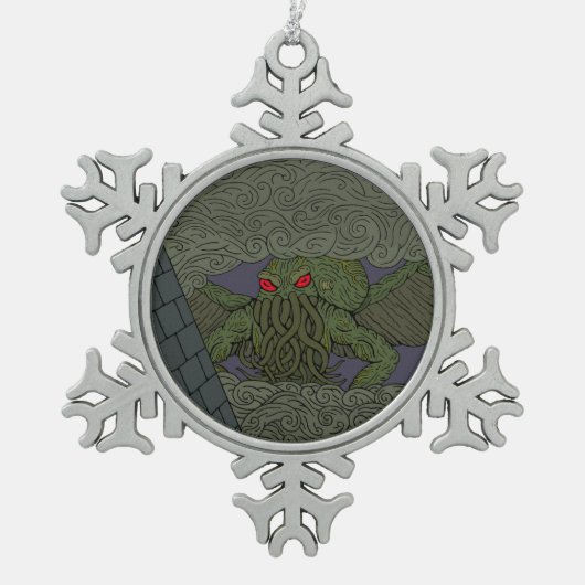 Cthulhu Tin Sneeuwvlok Ornament (Voorkant)