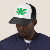 Cthulhu Trucker Hat - Green Trucker Pet (In situ)