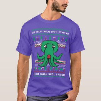 Cthulhu Ugly Christmas Sweater Grappig Kerstfeest T-shirt