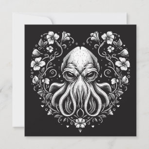 Cthulhu Valentijn Lovecraft Horror Hartvormig Kaart
