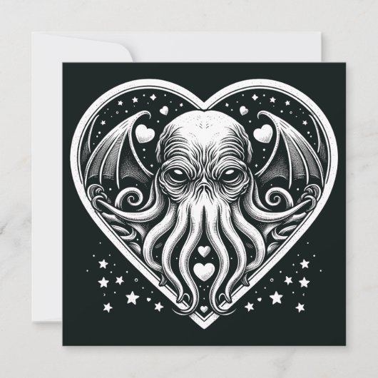 Cthulhu Valentijnsdag Lovecraft Horror Kaart (Voorkant)