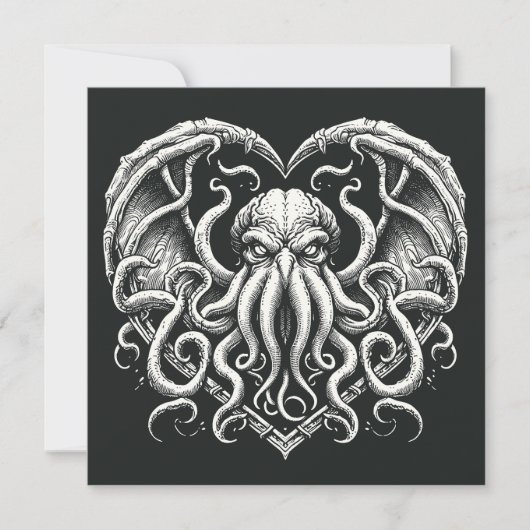 Cthulhu Valentijnsdag Lovecraft Horror Kaart (Voorkant)