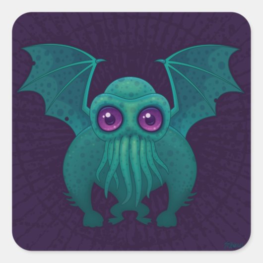 Cthulhu Vierkante Sticker (Voorkant)