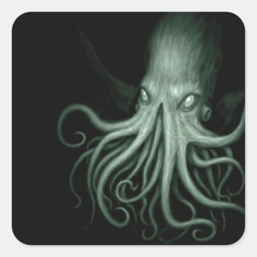 cthulhu vierkante sticker (Voorkant)