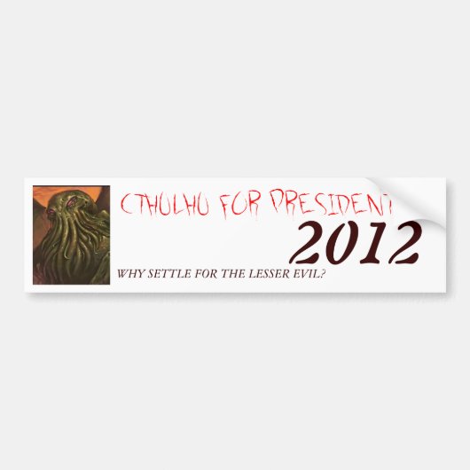 CTHULHU VOOR PRESIDENT 2012 BUMPERSTICKER (Voorkant)