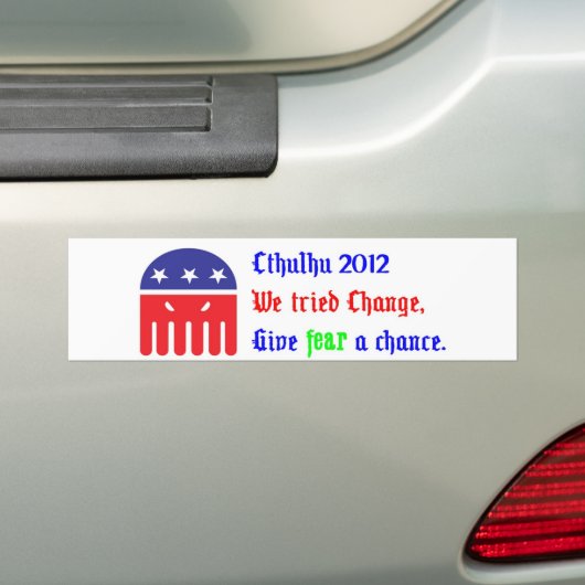 Cthulhu voor President 2012 Bumpersticker (Op auto)