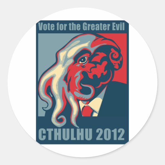 Cthulhu voor President- 2012 Ronde Sticker (Voorkant)